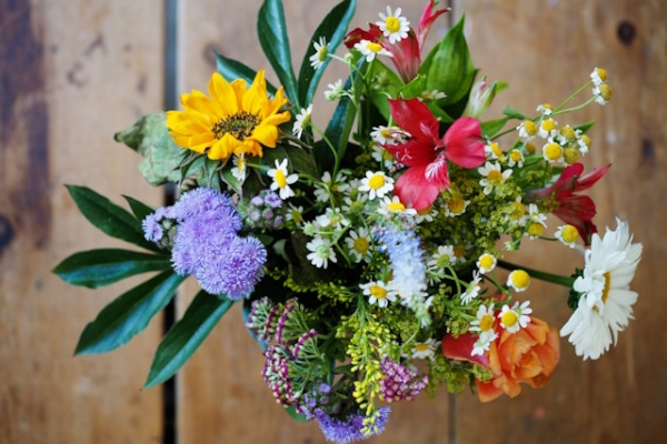 Floral bouquet from above. Photo by Niklas Ohlrogge on Unsplash